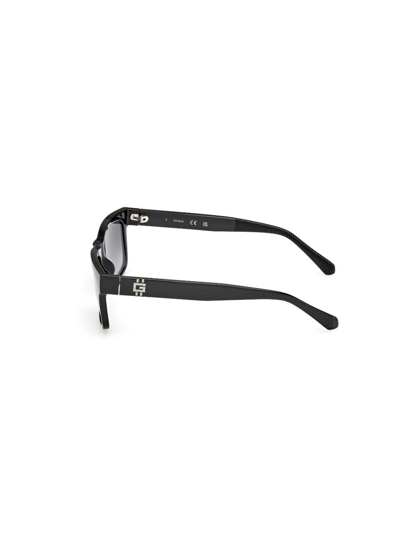 GUESS FULL RIM MALE RECTANGULAR BLACK INJECTED SUNGLASSES - Image 2