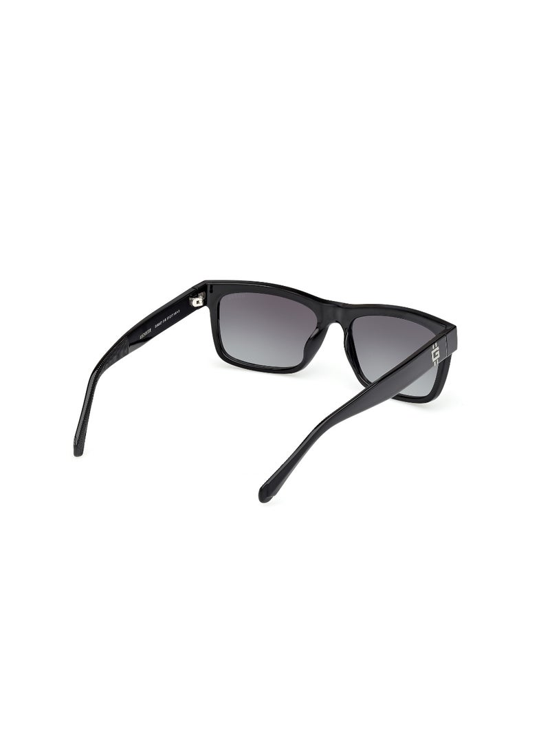 GUESS FULL RIM MALE RECTANGULAR BLACK INJECTED SUNGLASSES - Image 5