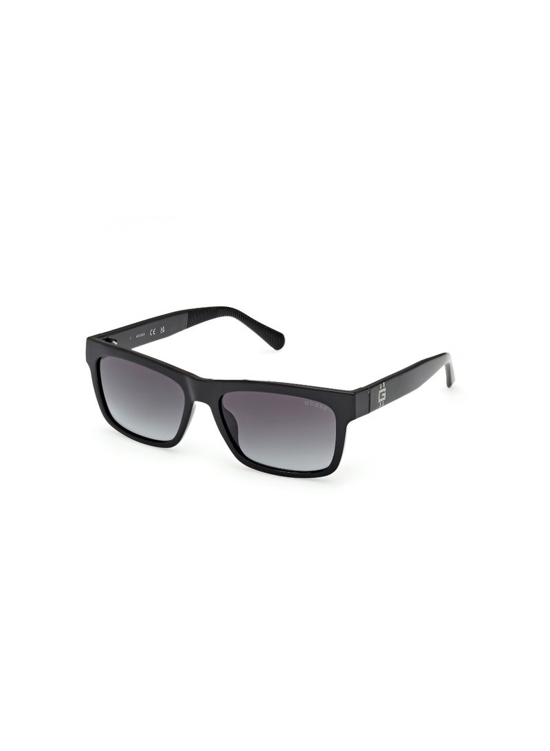 GUESS FULL RIM MALE RECTANGULAR BLACK INJECTED SUNGLASSES - Image 1