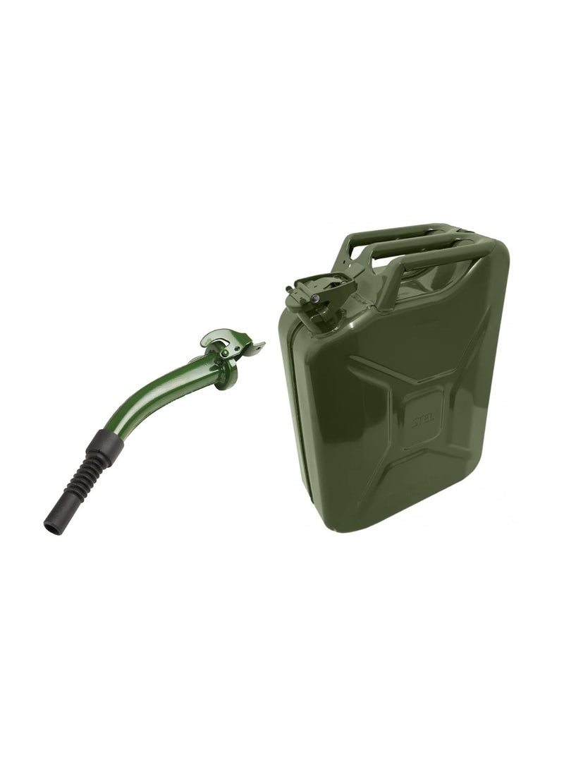KNP Green Jerry Can is a Durable Metal Fuel Container Available in 5, 10, and 20 liter Capacities. - Image 2