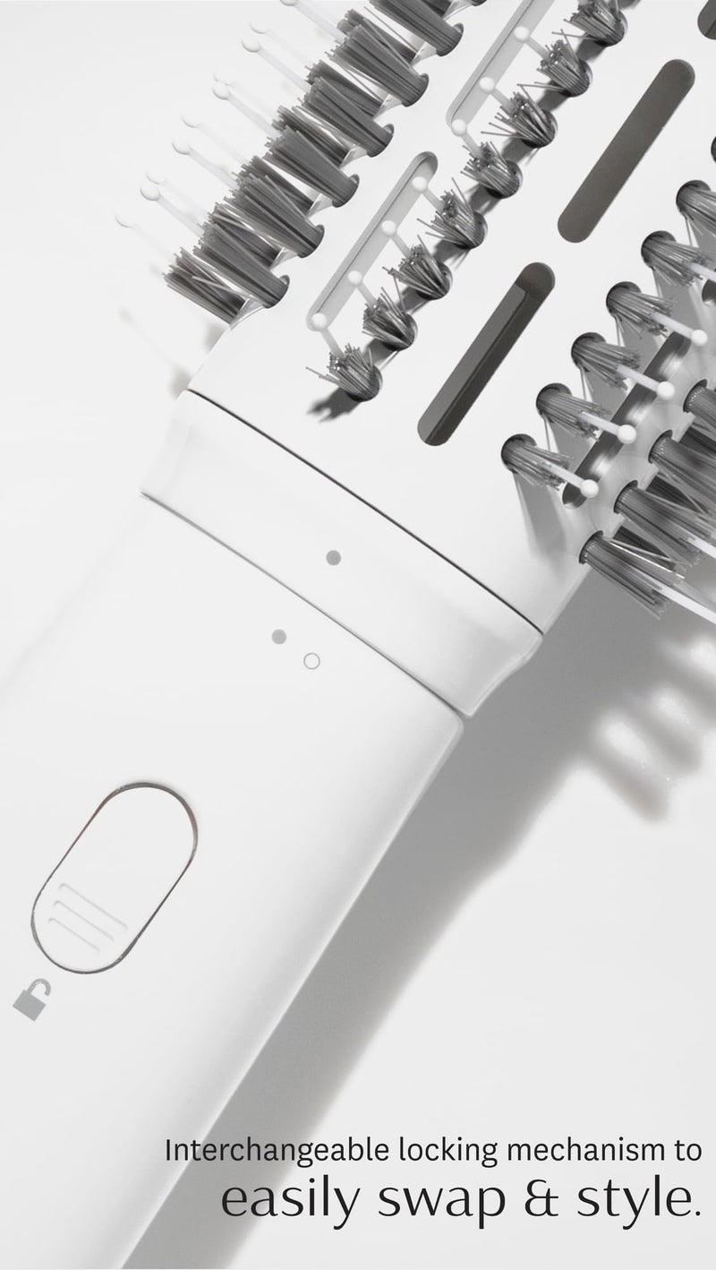 T3 "T3 AireBrush Duo Interchangeable Hot Air Blow Dry Brush with Two Attachments � Includes 15 Heat and Speed Combinations, T3 IonFlow Technology, Volume Booster Switch, Lock-in Cool Shot" - Image 4