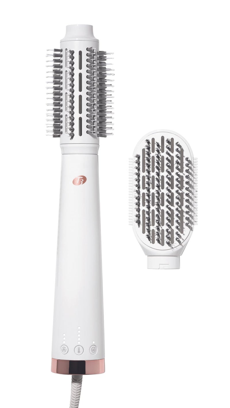 T3 "T3 AireBrush Duo Interchangeable Hot Air Blow Dry Brush with Two Attachments � Includes 15 Heat and Speed Combinations, T3 IonFlow Technology, Volume Booster Switch, Lock-in Cool Shot" - Image 1