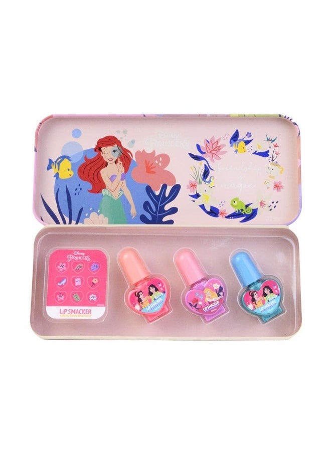 Markwins Lip Smacker Disney Princess Arial & Tiana Nail Polish Tin Manicure Case  - Image 1