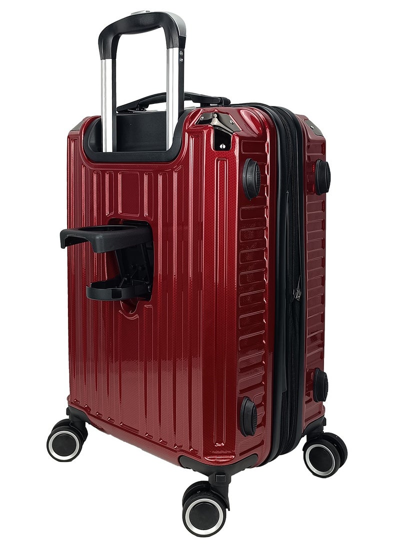 فيبتور مجموعة حقائب سفر بعجلات مكونة من 3 قطع عجلات دوارة ذات جوانب صلبة TPC مع قفل TSA وحامل أكواب - Image 3