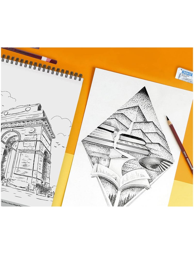 DOMS 10-Piece 6B Grade Graphite Sketch Pencil With An Eraser - Image 3