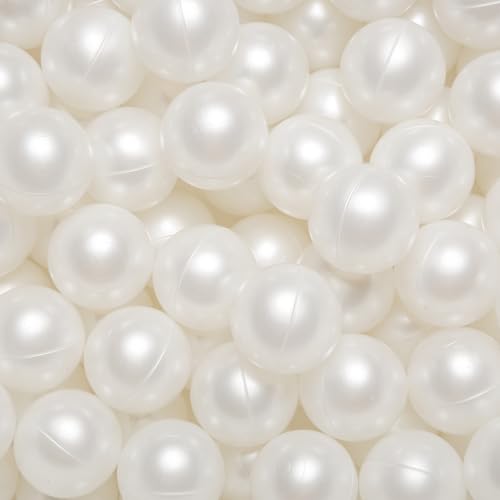 TRENDPLAY Plastic Balls for Ball Pits - Pack of 50 Hollow Balls- Safe and Exciting Playtime - Perfectly for Baby Pools, Birthday Party Decoration, Pearl White - Image 1