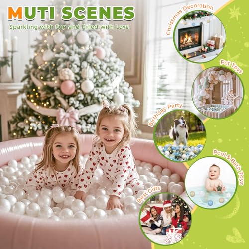 TRENDPLAY Plastic Balls for Ball Pits - Pack of 50 Hollow Balls- Safe and Exciting Playtime - Perfectly for Baby Pools, Birthday Party Decoration, Pearl White - Image 5