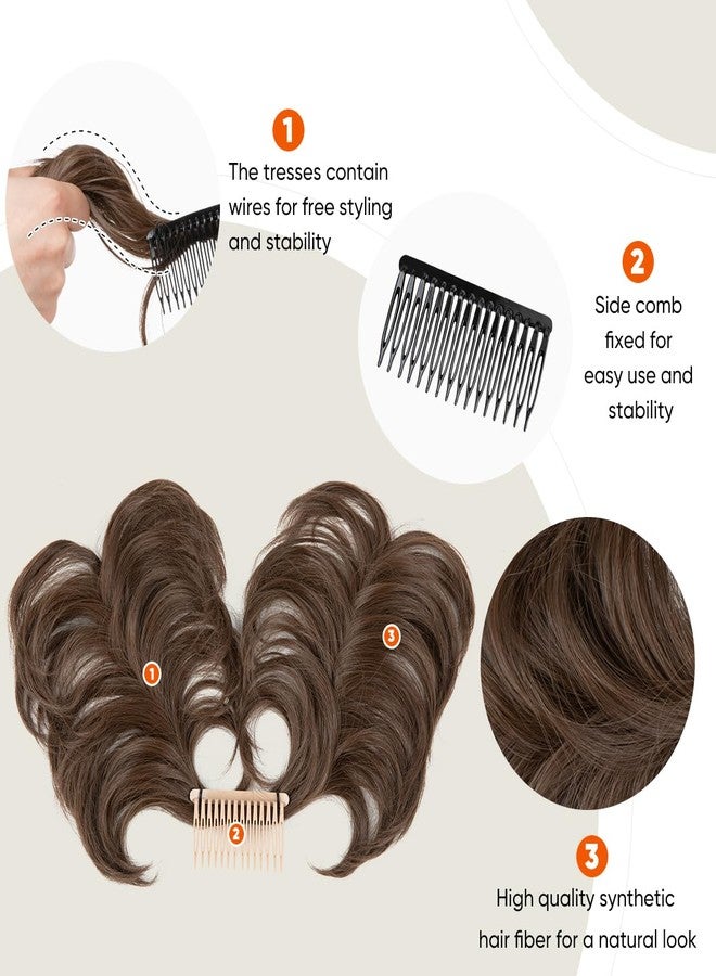 youngways Messy Bun Hair Piece Side Comb Clip in Hair Bun Hairpiece for Women Short Natural Straight Versatile Adjustable Styles Easy Hair pieces (Grey Multi-C) - Image 3