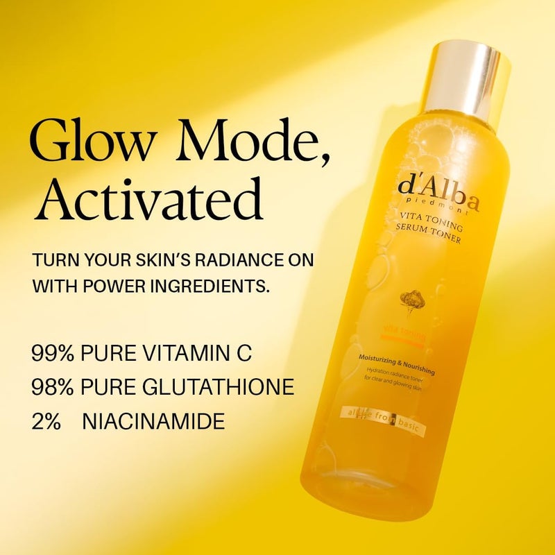 d'alba White Truffle Vita Toning Serum Toner (6.08 fl. oz) | Glass Skin with Double Vitamin Skincare, Face Moisturizer, Korean Skin Care, Dark Spots, Even Skin Tone, Serum-Like Toner - Image 4