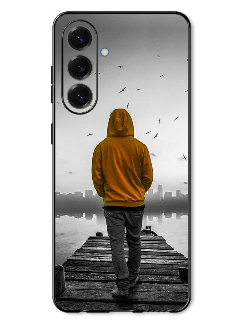 Theodor Case Compatible with Samsung Galaxy A57 Protection Shockproof Bumper Cover Sad Boy Walking - Image 1
