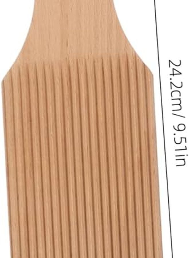 Wooden Cavatelli Pasta Maker Tool with Stripe Design for Homemade Gnocchi and Sauce Holding - Image 2