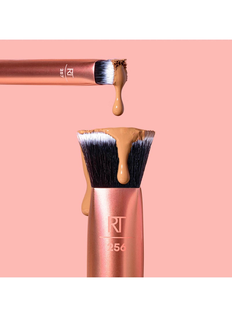 4-Piece Face Makeup Brush Set with Synthetic Bristles for Blending & Buffing Concealer, Foundation, & Contour; Compatible with Liquid, Cream & Powder Products. - Image 2