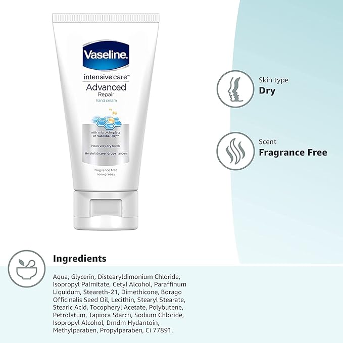 Vaseline Pack of 2 Vaseline Intensive Care Advanced Repair Hand Cream 75ml - Image 4