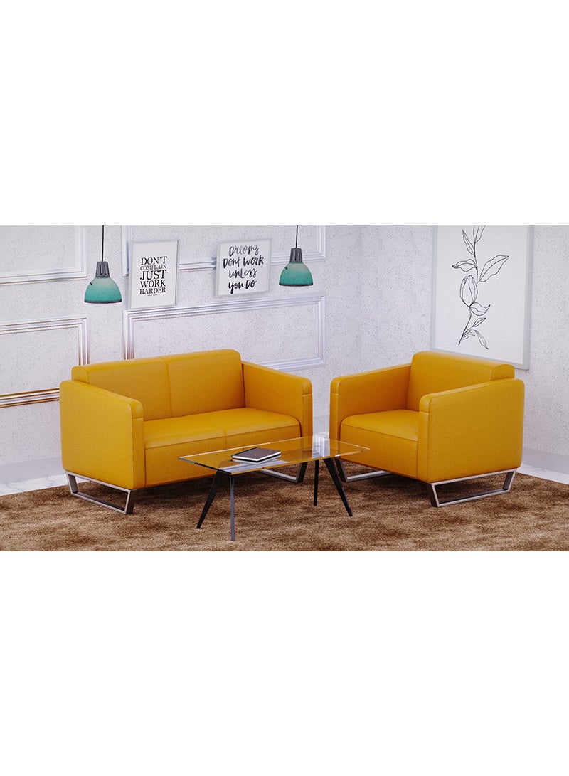 Mahmayi 2850 Single Seater PU Sofa - Yellow 74x78x77 Cm - Image 4