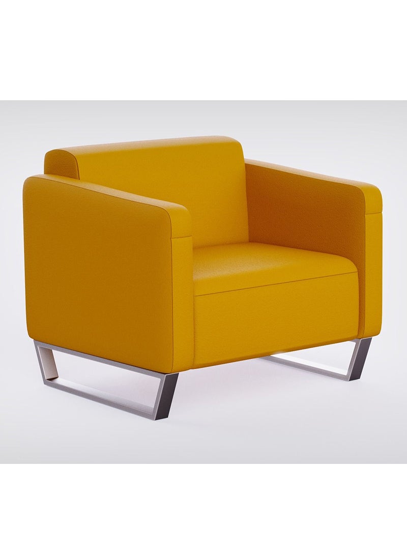 Mahmayi 2850 Single Seater PU Sofa - Yellow 74x78x77 Cm - Image 1
