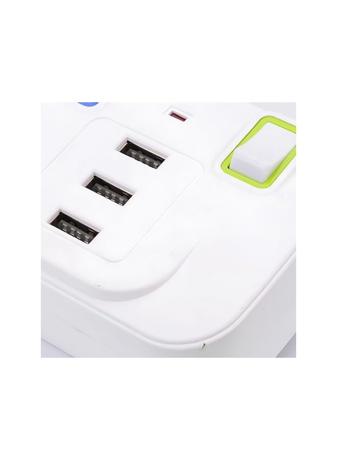 The Bros Universal Multi Plug Extension Socket Adapter with 3 USB, 3 Way Wall Charger Multi Plug Power Extension Adapter Electrical Power Extender Outlet Charging Station UK 3 Pin - Image 3