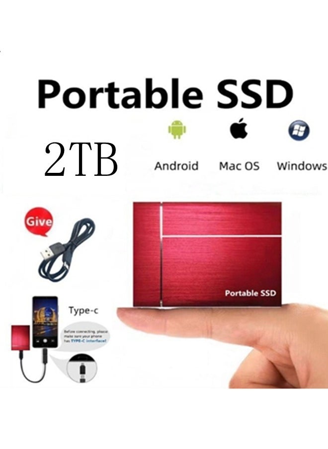 Generic - Portable SSD 2TB Mobile Solid State Drive Portable External Drive 3 in 1 Type-c 2TB High Speed Hard Drive for PC Laptop Mac Data Storage and Transfer and Android Phone, Mac OS，Computers and Tablets - Image 1