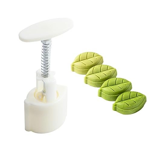 Kopida Mooncake Mold 2Pcs/set Leaf Shaped Cookie Stamp Cutter Mung Bean Cake Moon Cake Pastry Dessert Baking Hand Press Mold Reusable Fondant Cake Decor Tool - Image 5