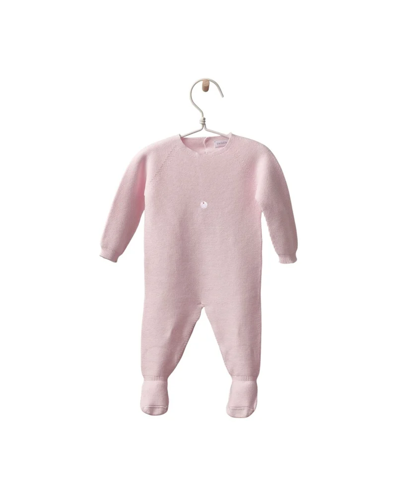 Wedoble Special Organic Cotton Fine Knit Babygrow - Soft Pink, Wedoble