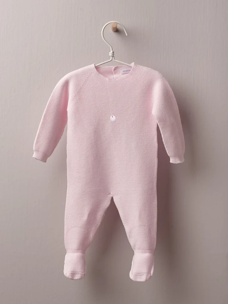 Wedoble Special Organic Cotton Fine Knit Babygrow - Soft Pink, Wedoble