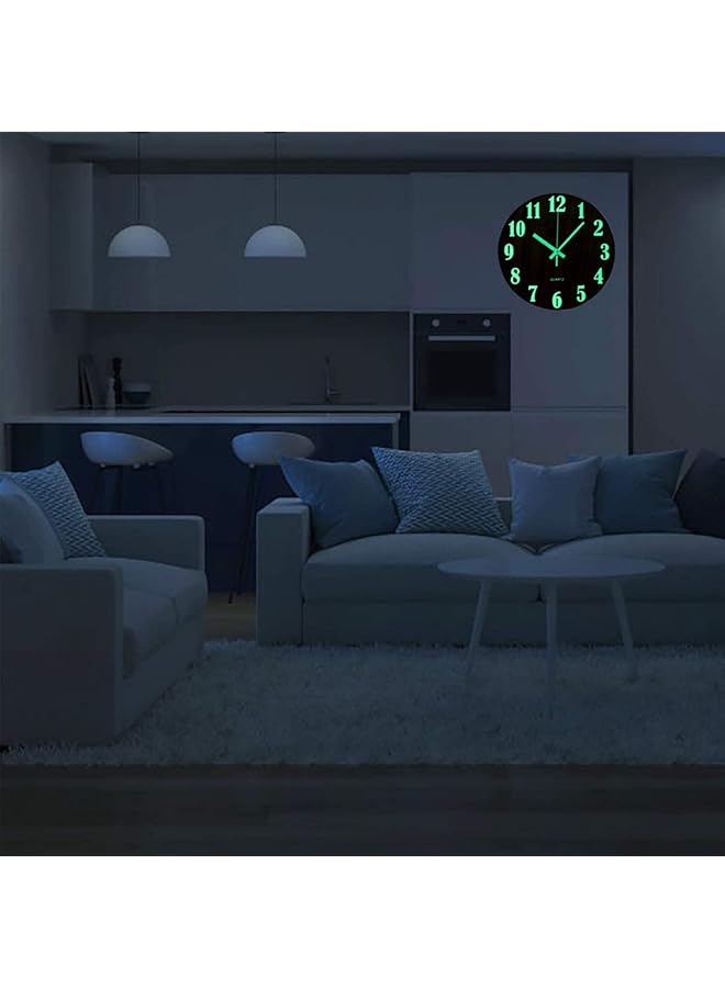 erorex Luminous Wall Clock Silent Wooden Wall Clock Wall Clock Big Size With Luminous Function Numbers And Hands Round Wall Clock For Bedroom Living Room - Image 5