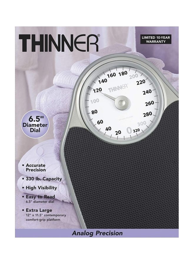 CONAIR Thinner by Conair Scale for Body Weight, Analog Bathroom Scale in Black - Image 5