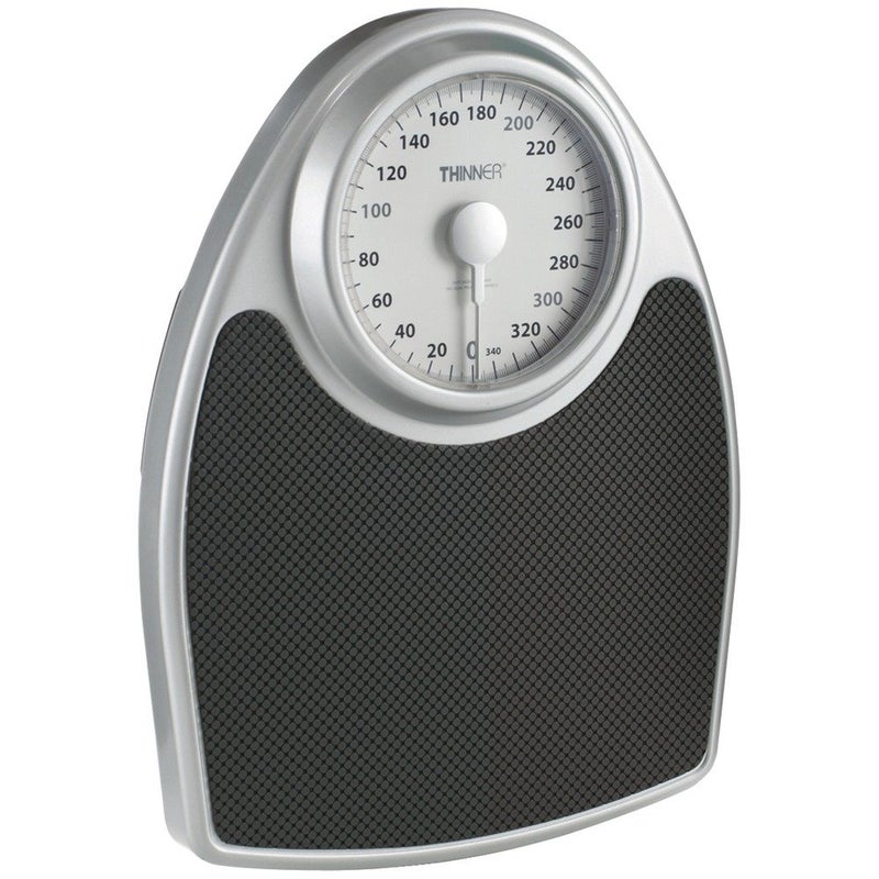 CONAIR Thinner by Conair Scale for Body Weight, Analog Bathroom Scale in Black - Image 1
