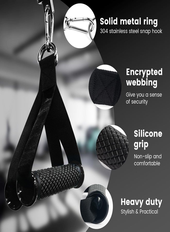 HASSLICKIT Ultra Heavy Duty Exercise Handles, Cable Handles Gym Equipment Attachment, Double D-Ring Grips, Encrypted Webbing, Design Non-Slip Comfort Grips - Image 2