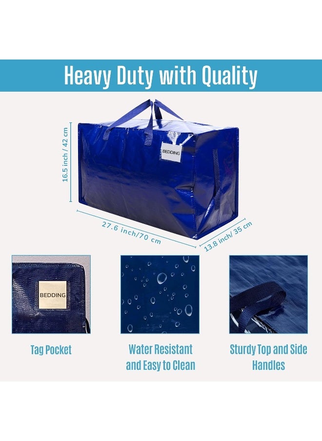 VENO VENO 10 Pack Heavy Duty Oversized Storage Bag for Moving, College Dorm, Traveling, Camping, Christmas Decorations, Packing Supplies, Organizer Tote, Reusable and Sustainable (Blue, 10 Pack)  - Image 3