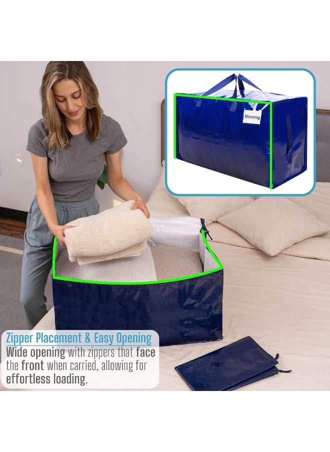 VENO VENO 10 Pack Heavy Duty Oversized Storage Bag for Moving, College Dorm, Traveling, Camping, Christmas Decorations, Packing Supplies, Organizer Tote, Reusable and Sustainable (Blue, 10 Pack)  - Image 2