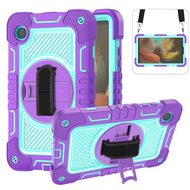 LL Purple Samsung Tab Case Compatible with Samsung Galaxy Tab A11 / Samsung Galaxy Tab A9 with Protective Cover Stand Function and Daily Tablet Carry - Image 1