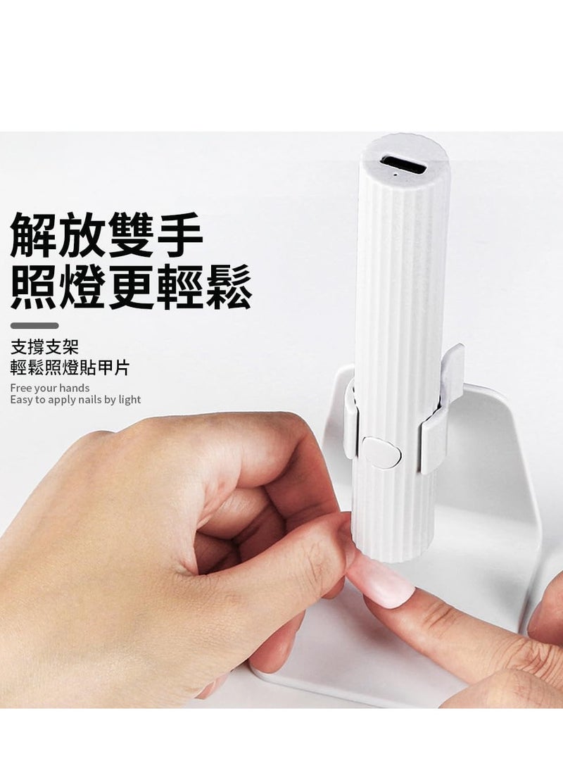 بلان A مصباح أظافر محمول صغير مع حامل | مصباح LED وتجفيف بالأشعة فوق البنفسجية | جهاز تجفيف طلاء الجل قابل لإعادة الشحن عبر USB | علاج سريع للأظافر الهلامية (وردى) - Image 5
