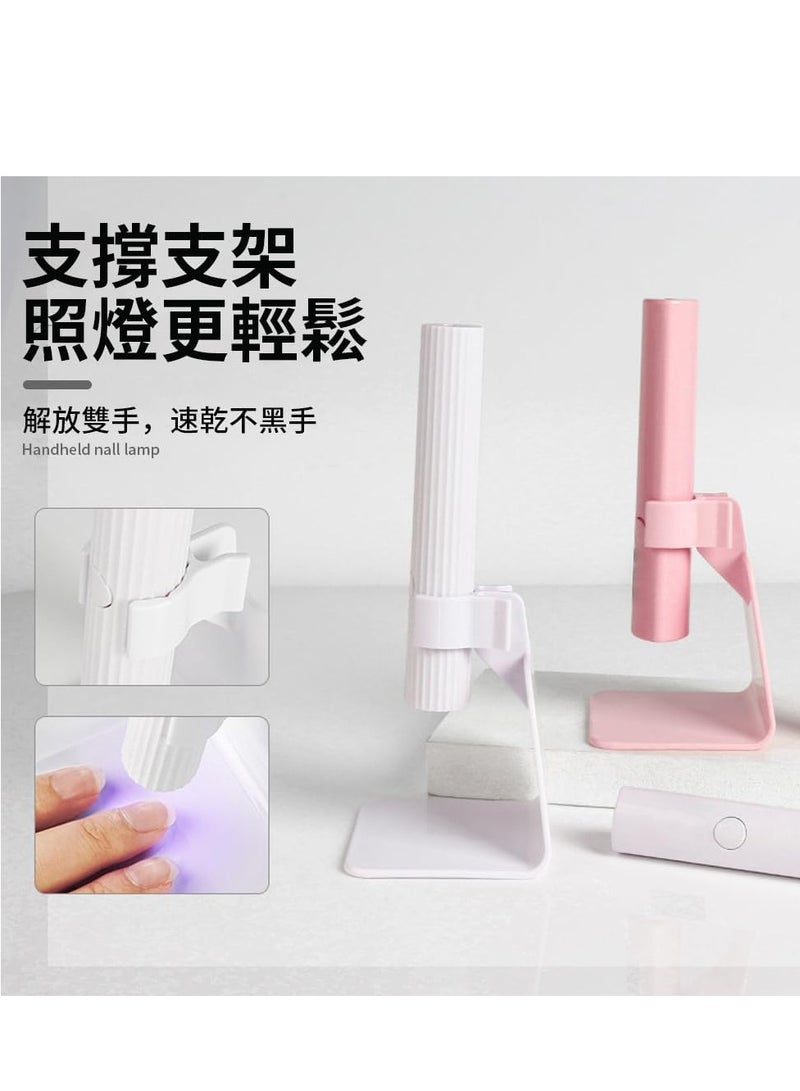 بلان A مصباح أظافر محمول صغير مع حامل | مصباح LED وتجفيف بالأشعة فوق البنفسجية | جهاز تجفيف طلاء الجل قابل لإعادة الشحن عبر USB | علاج سريع للأظافر الهلامية (وردى) - Image 4