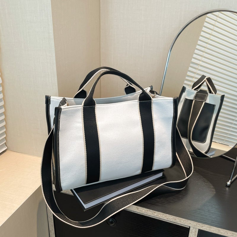 Fashion Canvas Shoulder Tote Bag for Women, Large Capacity - Image 4
