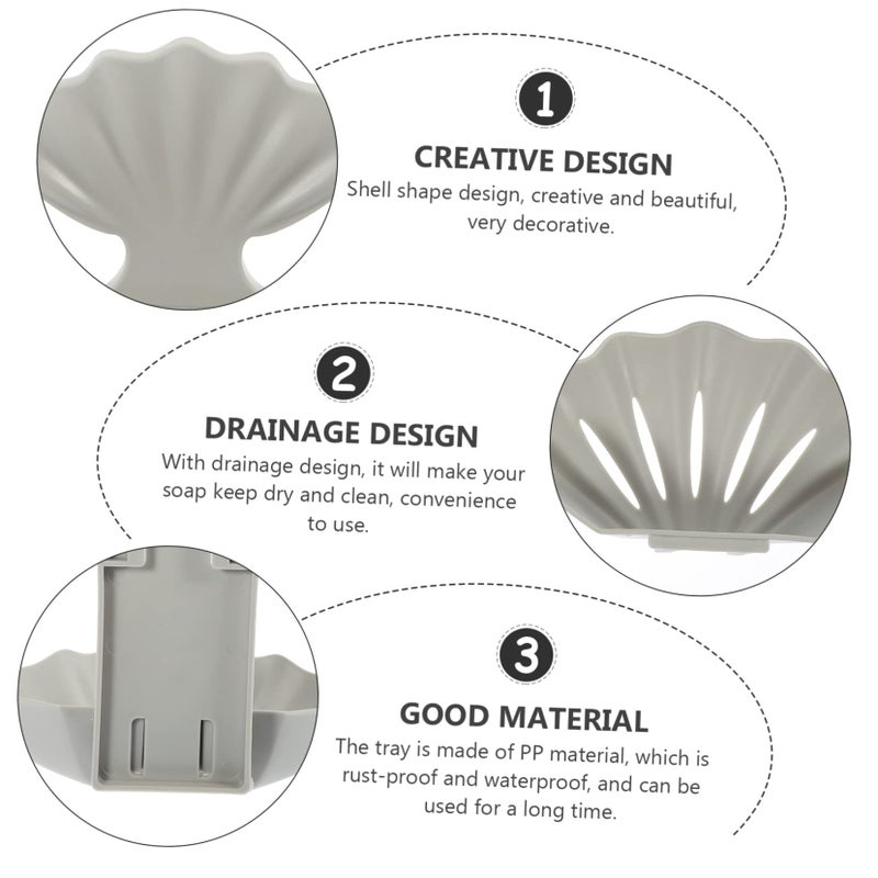 Rustproof Adhesive Soap Holder Detachable Shell Design for Bathroom Kitchen Shower - Image 4