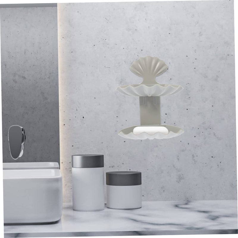Rustproof Adhesive Soap Holder Detachable Shell Design for Bathroom Kitchen Shower - Image 3