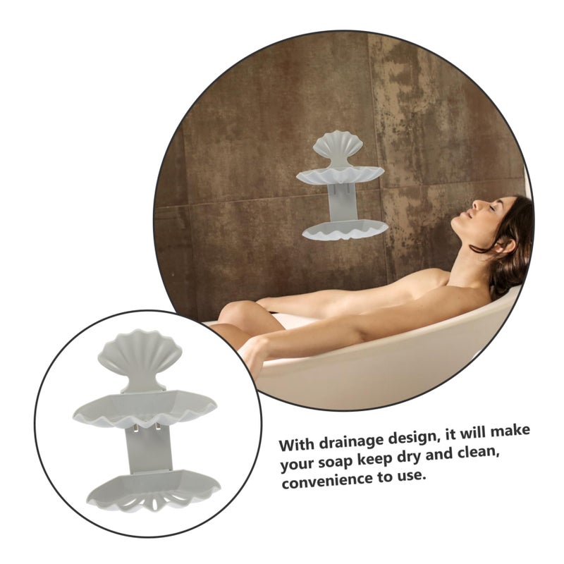 Rustproof Adhesive Soap Holder Detachable Shell Design for Bathroom Kitchen Shower - Image 5