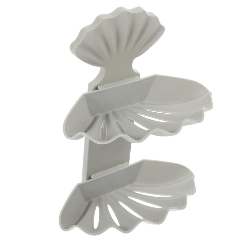Rustproof Adhesive Soap Holder Detachable Shell Design for Bathroom Kitchen Shower - Image 2