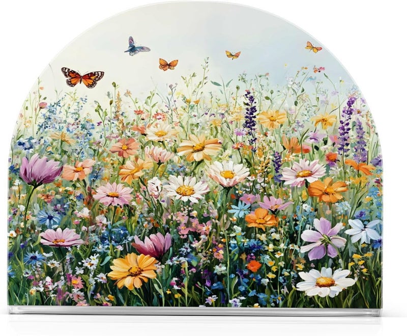 ALAZA Spring Floral02 Napkin Holder for Tables Paper Cocktail Napkin Holders for Kitchen DinningAcrylic Dinner Napkin Dispenser for Restaurant Home Decor Bar Accessories 1 Pack - Image 2