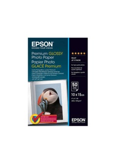 EPSON Premium Glossy Photo Paper, 255gsm Weight Sturdy, 10x15 cm Size, 50 Sheets, For High Quality Photos, Compatible For All Inkjet Printers  - Image 1