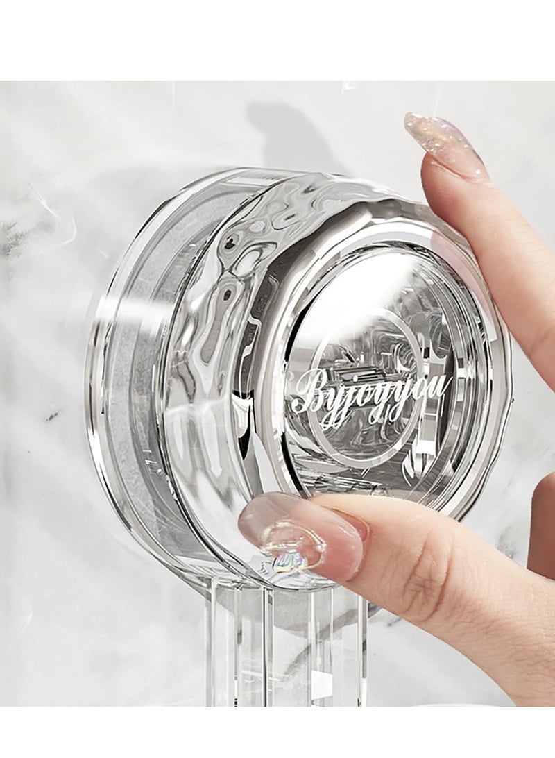 Adjustable Shower Head Holder with 2 Hooks, Easy Release and Reposition, Suction Cup Design, Wall Mounted, No Drilling Required, Transparent - Image 5