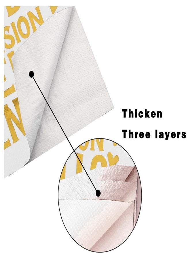 Pandecor 50 Pack Gold and White Retirement Paper Cocktail Napkins,GOODBYE TENSION HELLO PENSION Funny Farewell Celebration Party Supplies - Image 3