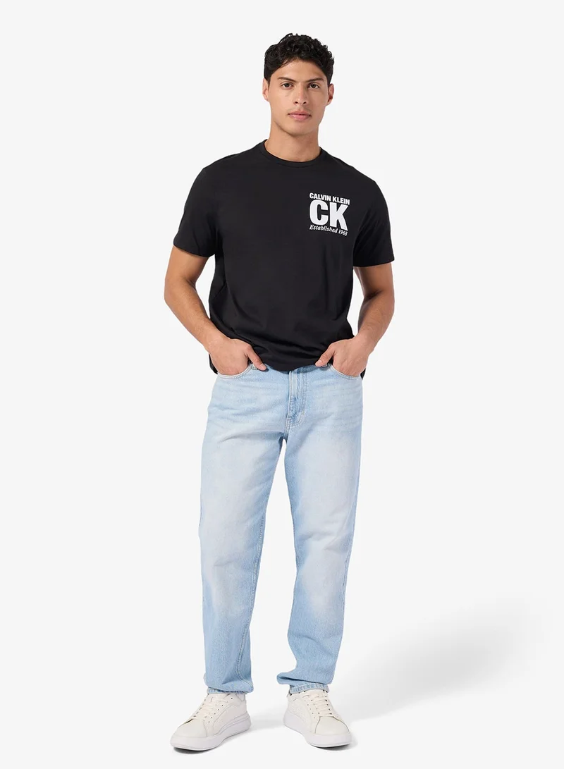 Calvin Klein Black Graphic Crew Neck T-Shirt for Men | Best Price UAE