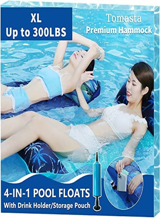 Tomasta Pool Floats Adult, Water Hammock Floating Heavy Duty up to 300 LBS, XL Lake floaties with Drink Bag, Inflatable Pool Hammock Swimmg Lounger, 5-in-1 Multi-Purpose Fabric Mesh Floaty Toys - Image 1