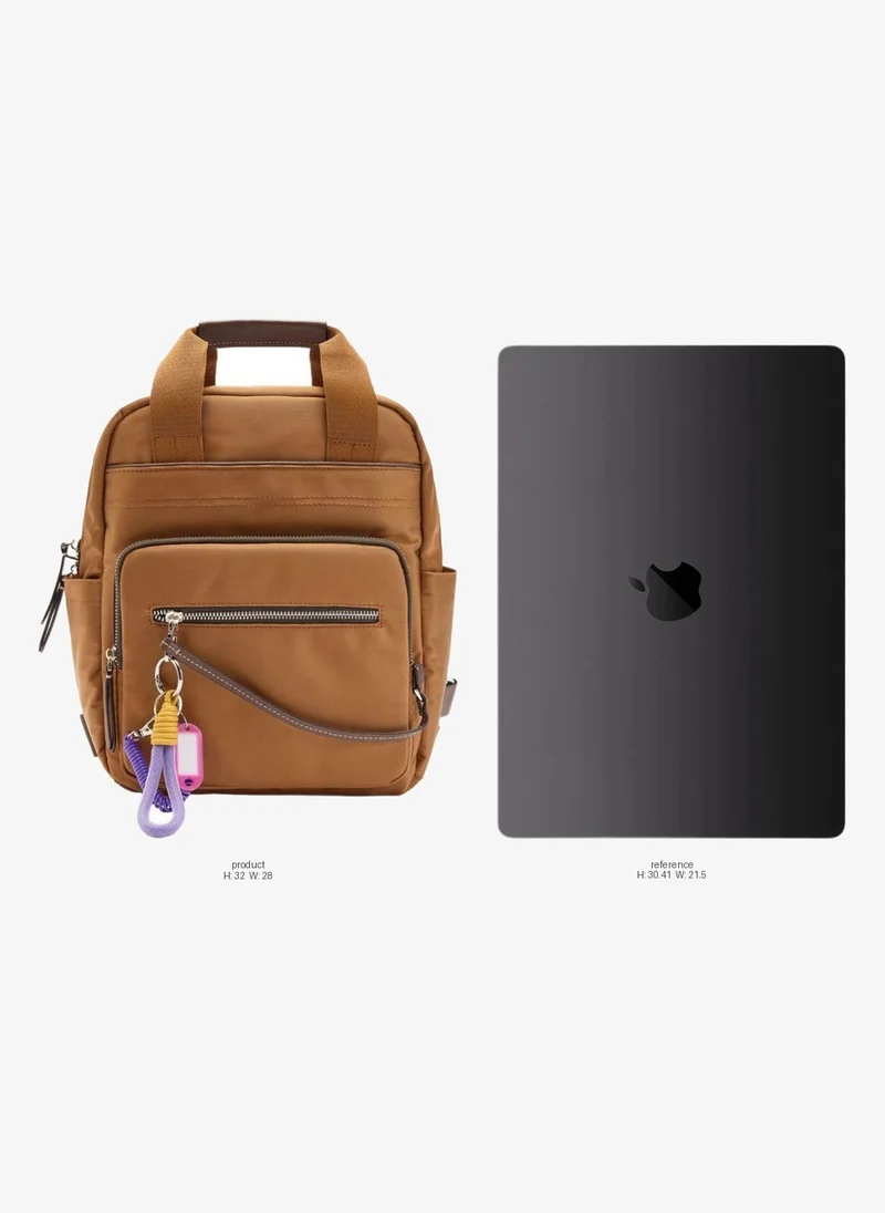 Parfois Nylon Backpack With Pendant