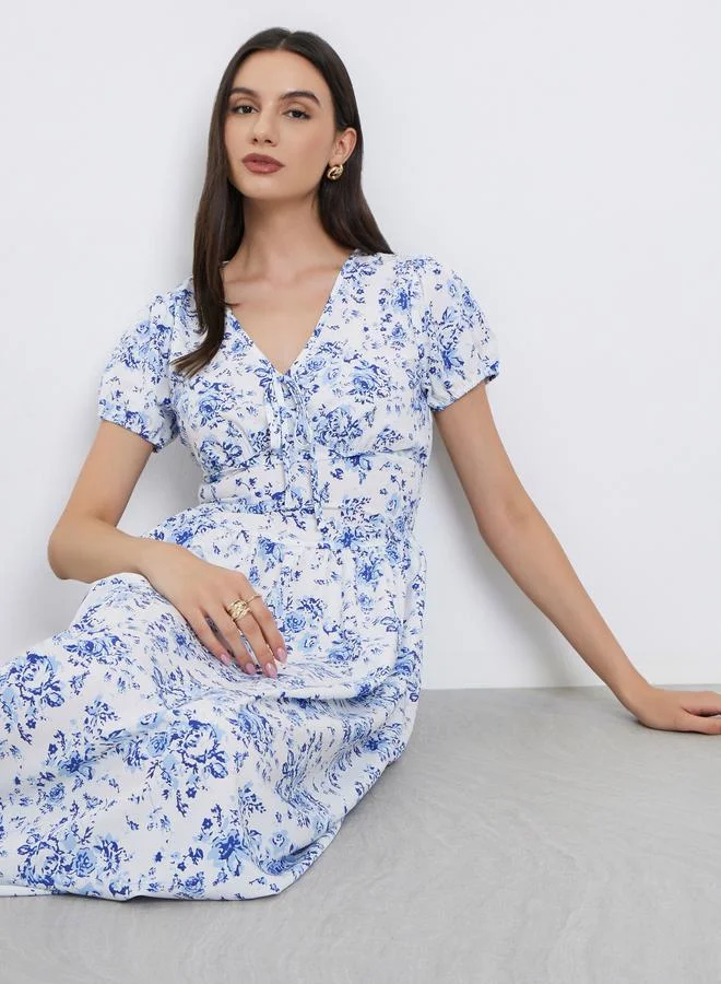 Take Two Take Two Floral Print V Neck Maxi Dress
