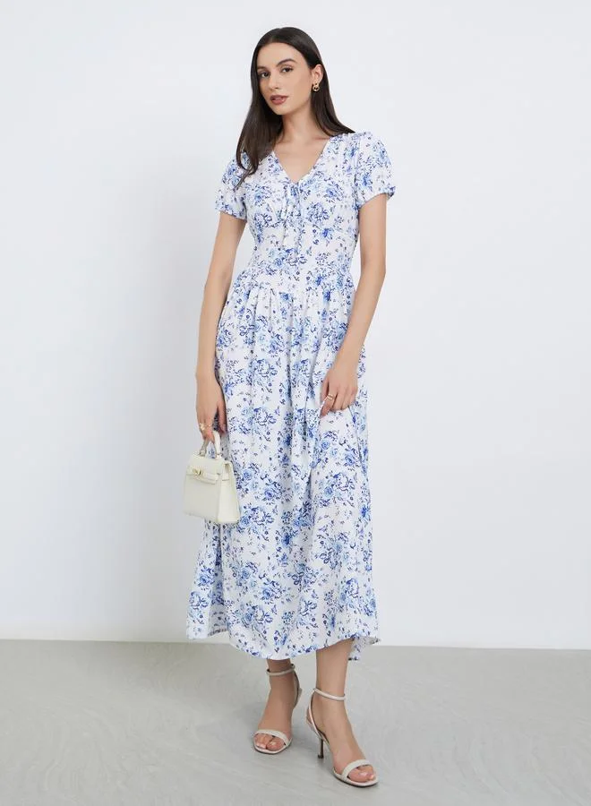 Take Two Take Two Floral Print V Neck Maxi Dress
