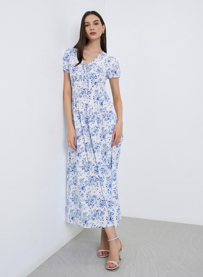 تايك تو فستان طويل بطبعة زهور - Image 3