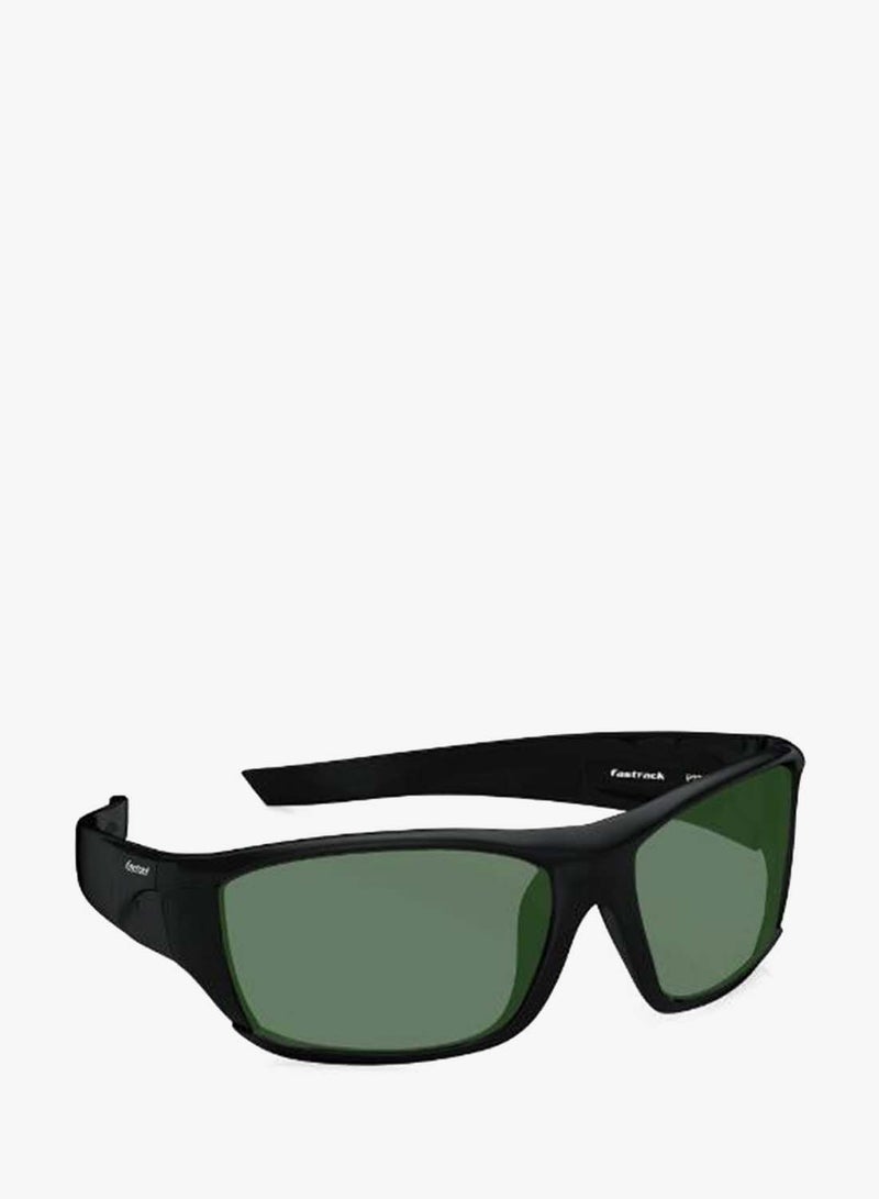 fastrack UV Protection Sunglasses Black Frame Green Mirror Lens 66mm  - P223GR3PV - Image 1