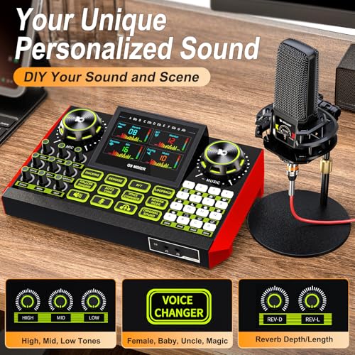 neculogy Podcast Equipment Bundle - All-in-One Audio Mixer Production Studio with 3.5mm Microphone for Live Streaming, Podcast Recording, PC, Smartphone & DJ (Model: G9-PKPRO DJ Mixer - Image 3